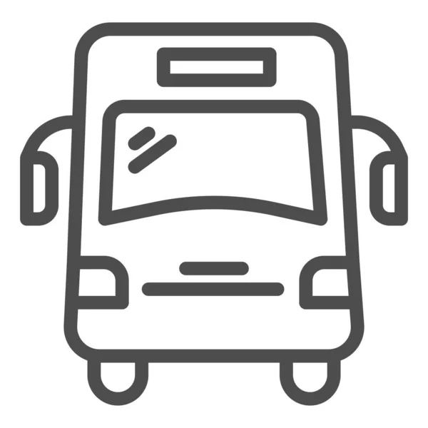 Ikona školní autobusové linky, školní koncept, autobus pro studenty přihlásit na bílém pozadí, autobus pro žáka ikona ve stylu osnovy pro mobilní koncept a web design. Vektorová grafika. — Stockový vektor