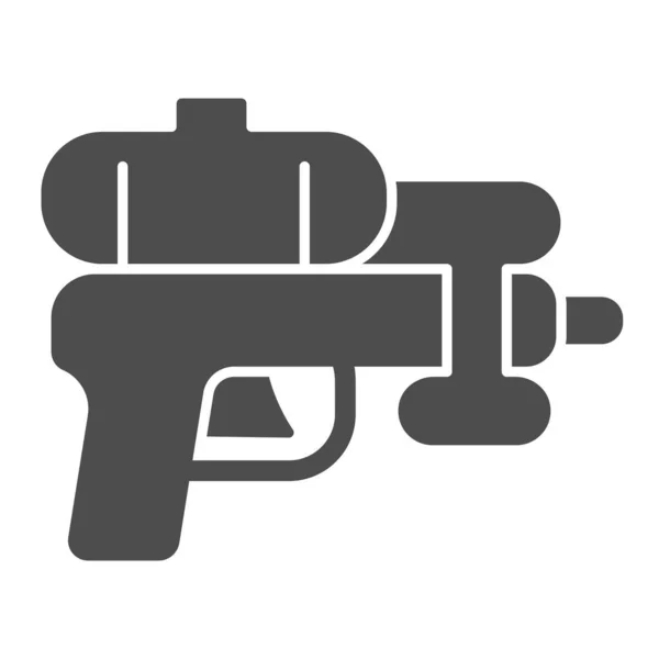 Ícone sólido de pistola de plástico de água, conceito de parque aquático, sinal de arma de água no fundo branco, ícone de brinquedo de arma no estilo glifo para o conceito móvel e web design. Gráficos vetoriais. — Vetor de Stock