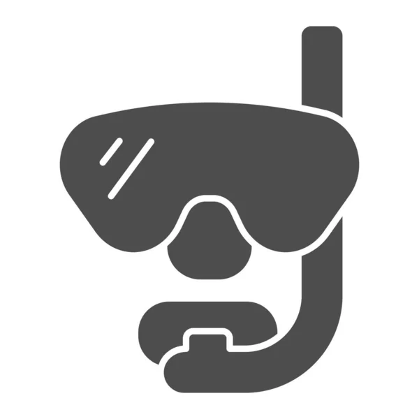 Maska nurkowa Maska solidna ikona, koncepcja parku wodnego, sprzęt do pływania do snorkelingu znak na białym tle, maska nurkowa i ikona rurki w stylu glifowym dla telefonów komórkowych i sieci web. Grafika wektorowa. — Wektor stockowy