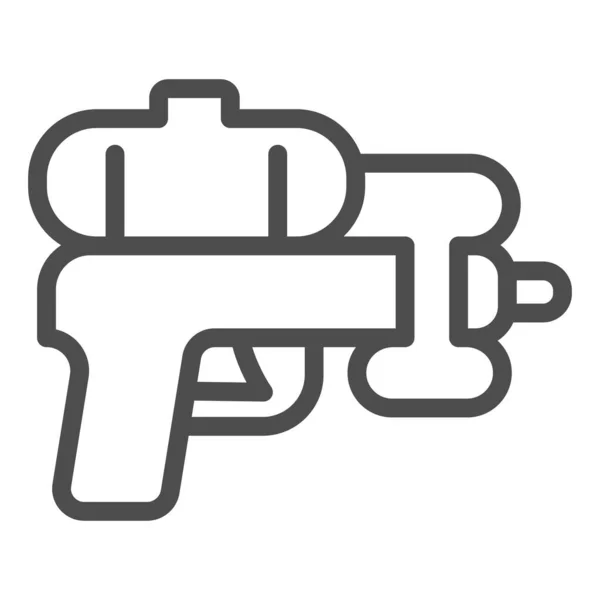 Icono de línea de pistola de plástico para agua, concepto de parque acuático, letrero de pistola de agua sobre fondo blanco, icono de juguete de pistola en estilo de esquema para el concepto móvil y el diseño web. Gráficos vectoriales. — Vector de stock