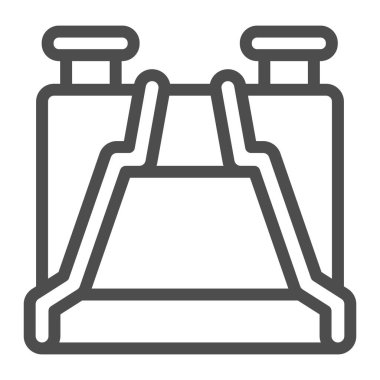 Su parkı simgesi, su parkı konsepti, beyaz arka planda su kaydırağı tabelası, mobil konsept ve web tasarımı için ana hatlı çekim simgesi. Vektör grafikleri.