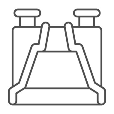 Su parkı ince çizgi ikonu, su parkı konsepti, beyaz arka planda su kaydırağı işareti, mobil konsept ve web tasarımı için ana hatlı çekim ikonu. Vektör grafikleri.