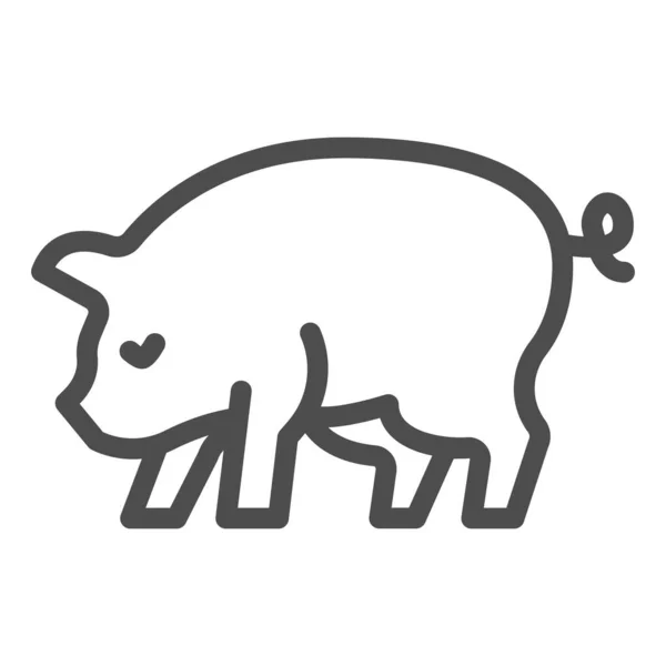 Ícone de linha de porco, conceito de jardim de fazenda, sinal de porco no fundo branco, ícone de silhueta de porco animal no estilo de contorno para o conceito móvel e web design. Gráficos vetoriais. — Vetor de Stock