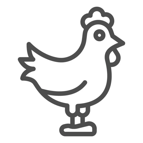 Иконка линии петуха, концепция фермерского сада, знак курицы на белом фоне, иконка петуха в стиле наброска для мобильной концепции и веб-дизайна. Векторная графика. — стоковый вектор