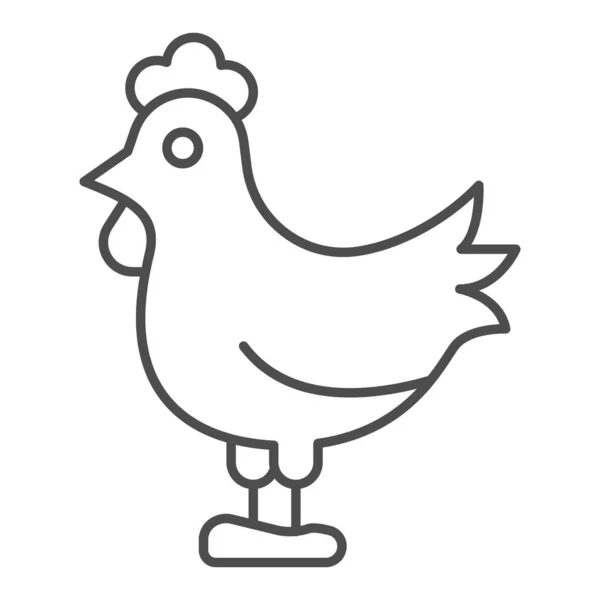 Петух тонкой линии значок, концепция фермы сад, куриный знак на белом фоне, петух значок в набросок стиль для мобильной концепции и веб-дизайна. Векторная графика. — стоковый вектор