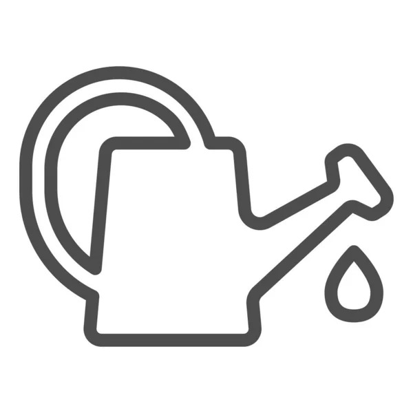 Icône de ligne d'arrosoir, concept de jardin de ferme, panneau de annonce sur fond blanc, icône de canette d'eau de jardin dans le style de contour pour le concept mobile et la conception Web. Graphiques vectoriels. — Image vectorielle
