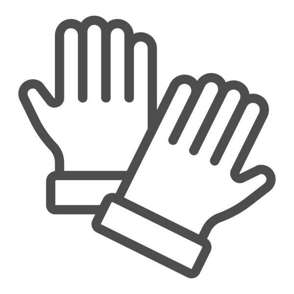 手套线图标，农场花园概念，白色背景的乳胶护手标志，移动和网页设计轮廓风格的花园图标保护橡胶手套。矢量图形. — 图库矢量图片