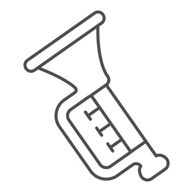 Pipe fife ince çizgi ikonu, çocuk oyuncakları konsepti, beyaz arka planda müzik aleti işareti, mobil konsept ve web tasarımı için ana hatlı Trompet ikonu. Vektör grafikleri.