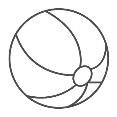 Şişirilebilir top çizgisi ikonu, çocuk oyuncağı kavramı, beyaz arka planda lastik çizgili top işareti, gezici konsept ve web tasarımı için Beach Ball ikonu. Vektör grafikleri.