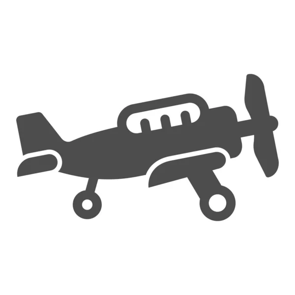 Icono sólido de juguete para aviones militares, concepto de juguetes para niños, signo de avión militar sobre fondo blanco, avión con icono de hélice en estilo glifo para móviles y diseño web. Gráficos vectoriales. — Vector de stock