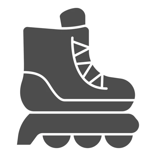 Rolschaatsen solide pictogram, kind speelgoed concept, schaatsschoen teken op witte achtergrond, Sport schoen pictogram in glyph stijl voor mobiel concept en web design. vectorgrafieken. — Stockvector