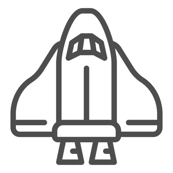 Ícone de linha de brinquedo de ônibus espacial, conceito de brinquedos infantis, sinal de foguete cósmico no fundo branco, ícone de nave espacial no estilo de esboço para o conceito móvel e web design. Gráficos vetoriais. — Vetor de Stock