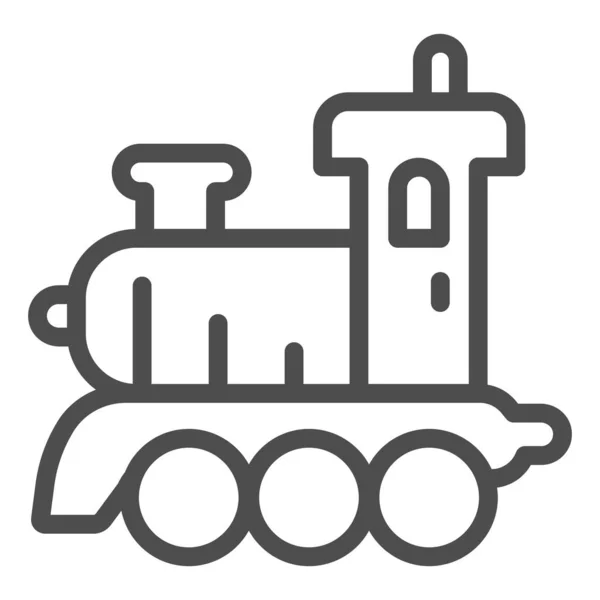 Dampflokomotive-Ikone, Kinderspielzeug-Konzept, Eisenbahn-Spielzeugschild auf weißem Hintergrund, Dampflok-Ikone im Umrissstil für mobiles Konzept und Webdesign. Vektorgrafik. — Stockvektor