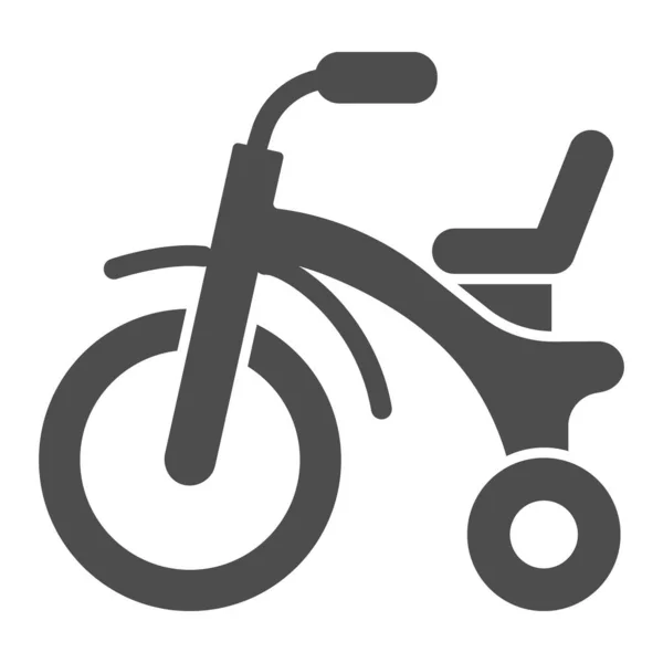 Dzieci trójkołowy Solidna ikona, koncepcja zabawek dla dzieci, Baby Bike znak na białym tle, Dzieci ikona rower w stylu glif dla mobilnej koncepcji i projektowania stron internetowych. Grafika wektorowa. — Wektor stockowy