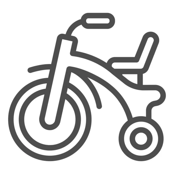 Ikona linii rowerowej dla dzieci, koncepcja zabawek dla dzieci, znak Baby Bike na białym tle, ikona roweru dla dzieci w zarysie stylu dla mobilnej koncepcji i projektowania stron internetowych. Grafika wektorowa. — Wektor stockowy