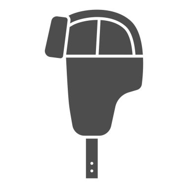 Kulak flapları sağlam, kışlık kıyafet konsepti beyaz arka planda Erkek şapkası tabelası, mobil konsept ve web tasarımı için kulaklık tarzı kış şapkası ikonu. Vektör grafikleri.