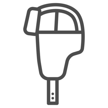 Kulak flapları çizgisi ikonu, Kış Kıyafetleri konsepti, Beyaz arka planda Erkek şapkası tabelası, Mobil konsept ve web tasarımı için ana hatlı kış şapkası ikonu. Vektör grafikleri.