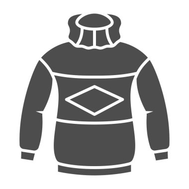 Örgü süveter katı ikon, kış kıyafetleri konsepti, beyaz arka planda Noel süveteri tabelası, mobil ve web tasarımı için glifli sıcak kazak ikonu. Vektör grafikleri.