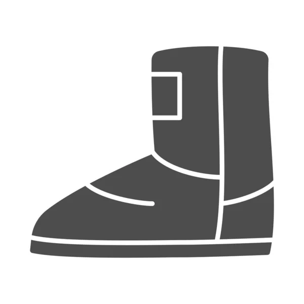 Fuzzy vinter boot solid ikon, Vinter kläder koncept, vinter skor underteckna på vit bakgrund, ugg boot ikon i glyf stil för mobila koncept och webbdesign. Vektorgrafik. — Stock vektor