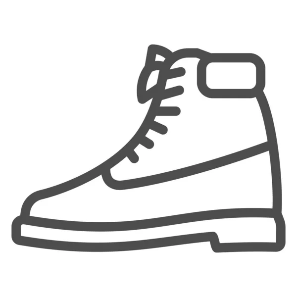 Icono de línea de botas de invierno para hombre, concepto de ropa de invierno, letrero de zapato alto sobre fondo blanco, icono de bota industrial en estilo de esquema para concepto móvil y diseño web. Gráficos vectoriales. — Vector de stock