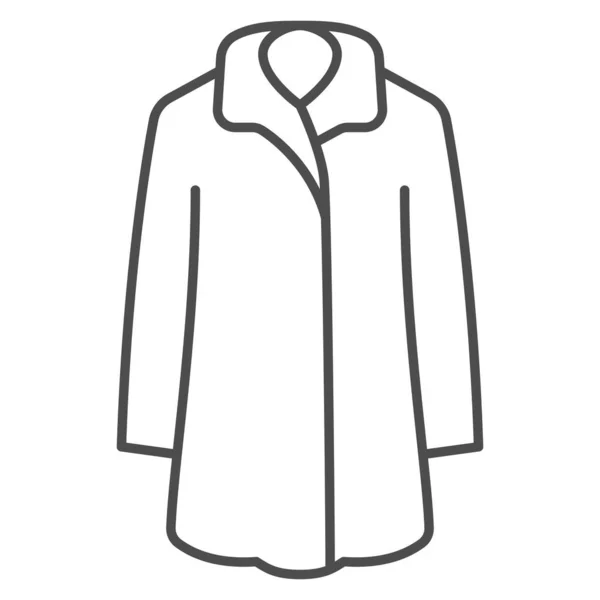 Femme manteau de fourrure fine icône de ligne, concept de vêtements d'hiver, signe manteau d'hiver sur fond blanc, icône veste en peau de mouton dans le style de contour pour concept mobile et web design. Graphiques vectoriels. — Image vectorielle