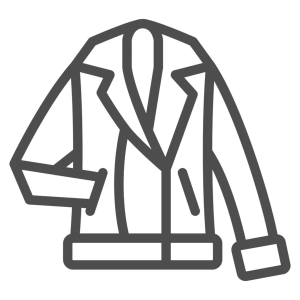 Mann Wintermantel Linie Symbol, Winterbekleidung Konzept, Winterjacke Zeichen auf weißem Hintergrund, Warmer Mantel mit Revers Symbol in Umriss Stil für mobiles Konzept und Web-Design. Vektorgrafik. — Stockvektor