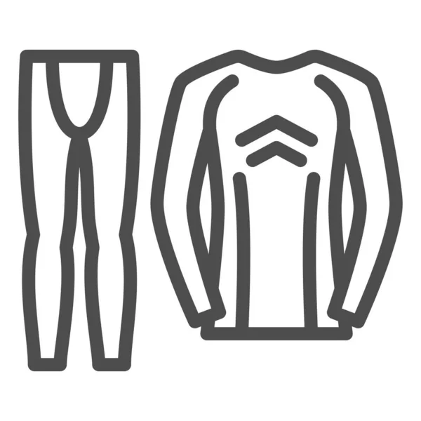 Icône de ligne de sous-vêtements thermiques, concept de vêtements d'hiver, pantalon et panneau à manches longues sur fond blanc, icône ensemble de sous-vêtements thermiques dans le style de contour pour la conception mobile et web. Graphiques vectoriels. — Image vectorielle
