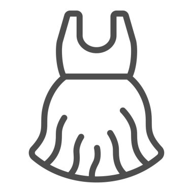 Akşam giysisi ikonu, Anneler Günü konsepti, beyaz arka planda zarif kadın bezi tabelası, mobil konsept ve web tasarımı için taslak tarzında klasik kadın giyim ikonu. Vektör grafikleri.