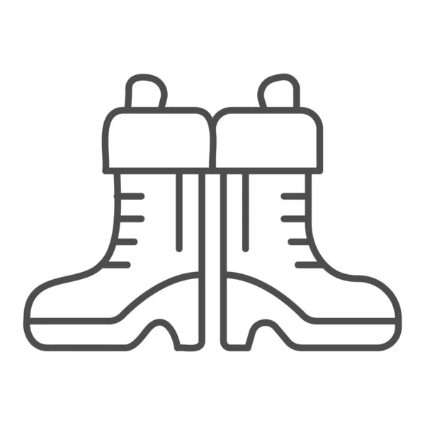 Bottes d'hiver femme mince ligne icône, Fête des mères concept, Chaussures d'hiver femme signe sur fond blanc, élégant icône bottes dans le style de contour pour concept mobile et web design. Graphiques vectoriels. — Image vectorielle