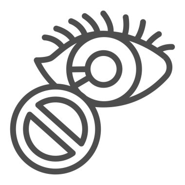 Görüş alanı simgesi kaybı, engelli konsepti, beyaz arka planda körlük işareti, mobil konsept ve web tasarımı için ana hatlarda görüş kaybı simgesi. Vektör grafikleri.