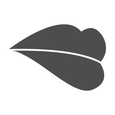 Dudakları sağlam ikon, tutku konsepti, beyaz arka planda öpücük işareti, mobil konsept ve web tasarımı için Lips simgesi. Vektör grafikleri.