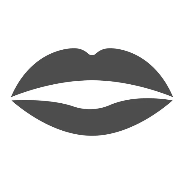 Χείλη στερεό εικονίδιο, έννοια πάθος, Kiss υπογράψει σε λευκό φόντο, Lips εικονίδιο σε στυλ glyph για την κινητή έννοια και web design. Διανυσματικά γραφικά. — Διανυσματικό Αρχείο