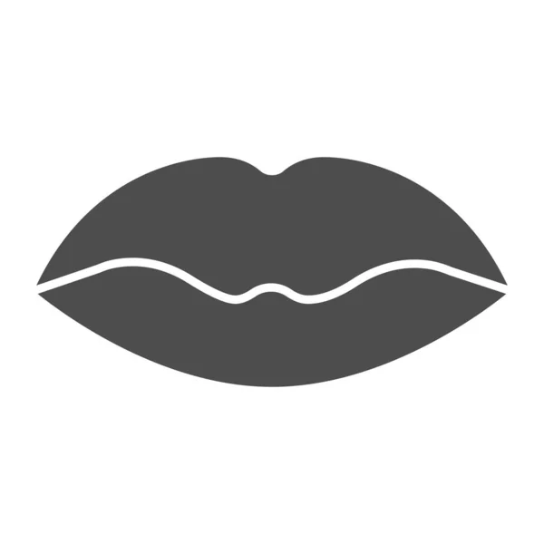 Labbra icona solida, concetto di passione, segno Kiss su sfondo bianco, icona Lips in stile glifo per il concetto mobile e web design. Grafica vettoriale. — Vettoriale Stock