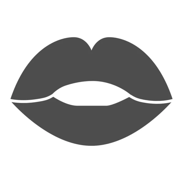 Labbra icona solida, concetto di passione, segno Kiss su sfondo bianco, icona Lips in stile glifo per il concetto mobile e web design. Grafica vettoriale. — Vettoriale Stock