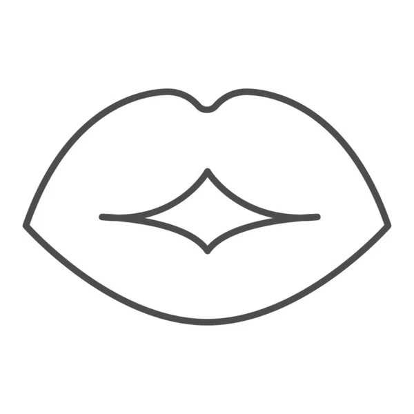 Lips thin line icon, passion concept, Kiss sign on white background, Lips icon in outline style for mobile concept and web design. Gráficos vectoriales. — Archivo Imágenes Vectoriales