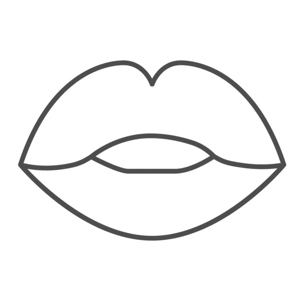 Lips thin line icon, passion concept, Kiss sign on white background, Lips icon in outline style for mobile concept and web design. Gráficos vectoriales. — Archivo Imágenes Vectoriales