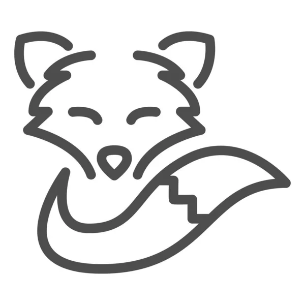 Fox kop en staart pictogram, sociaal afstandelijk concept, wild bos dier teken op witte achtergrond, vos logo pictogram in outline stijl voor mobiele concept en web design. vectorgrafieken. — Stockvector