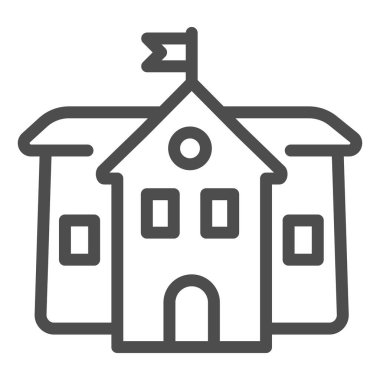 Ortaokul çizgisi ikonu, eğitim kavramı, beyaz arka planda ortaokul tabelası, mobil konsept ve web tasarımı için tasarım tarzında bir ikon oluşturma. Vektör grafikleri.