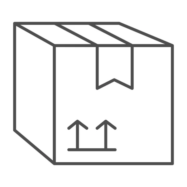 Delivery Service Box dünne Linie Symbol, Einkaufskonzept, Box mit Kleidungszeichen auf weißem Hintergrund, Lieferservice Box Symbol in Umriss Stil für mobiles Konzept und Web-Design. Vektorgrafik. — Stockvektor