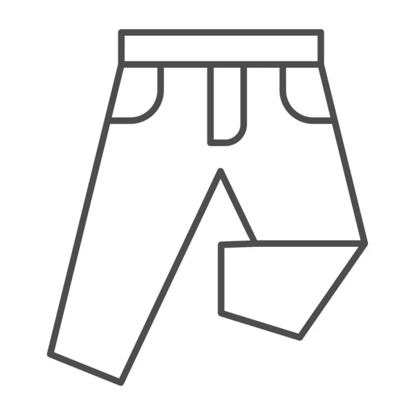 Jeans fine icône de ligne, concept d'achat, signe de vêtements pour hommes sur fond blanc, icône de pantalon dans le style de contour pour concept mobile et web design. Graphiques vectoriels. — Image vectorielle