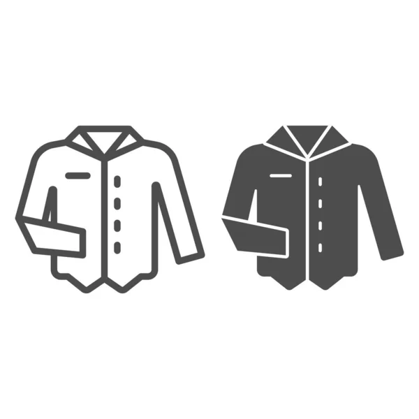 Ligne de chemise et icône solide, concept d'achat, signe de vêtements pour hommes sur fond blanc, icône de chemise dans le style de contour pour concept mobile et web design. Graphiques vectoriels. — Image vectorielle