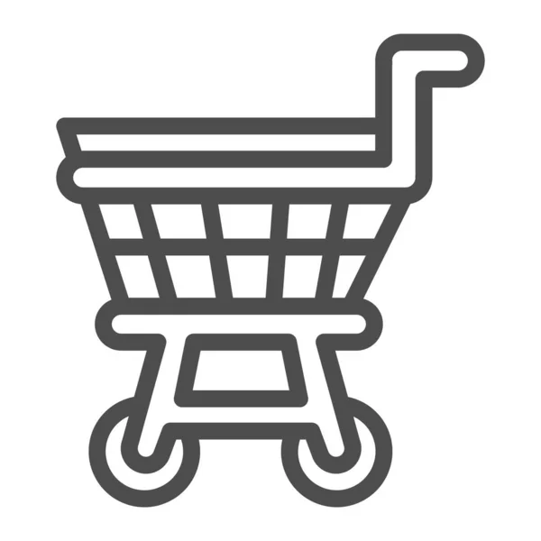 Shopping basket line icon, shopping concept, trolley sign on white background, shopping cart icon in outline style for mobile concept and web design. Vector graphics. — Stock Vector