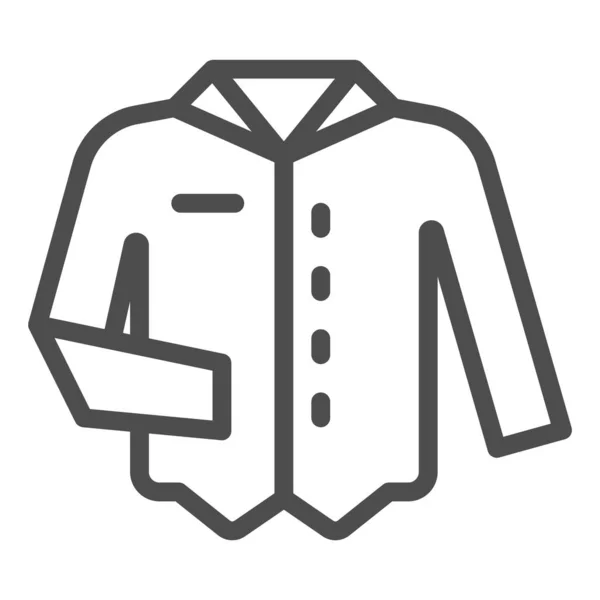 Icona della linea di camicia, concetto di shopping, segno di abbigliamento maschile su sfondo bianco, icona della camicia in stile contorno per il concetto di mobile e web design. Grafica vettoriale. — Vettoriale Stock