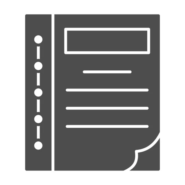 Libretista Icono sólido de cuaderno, concepto de contabilidad negra, signo de libro de contabilidad sobre fondo blanco, icono de informe de contabilidad en estilo glifo para el concepto móvil, diseño web. Gráficos vectoriales. — Vector de stock