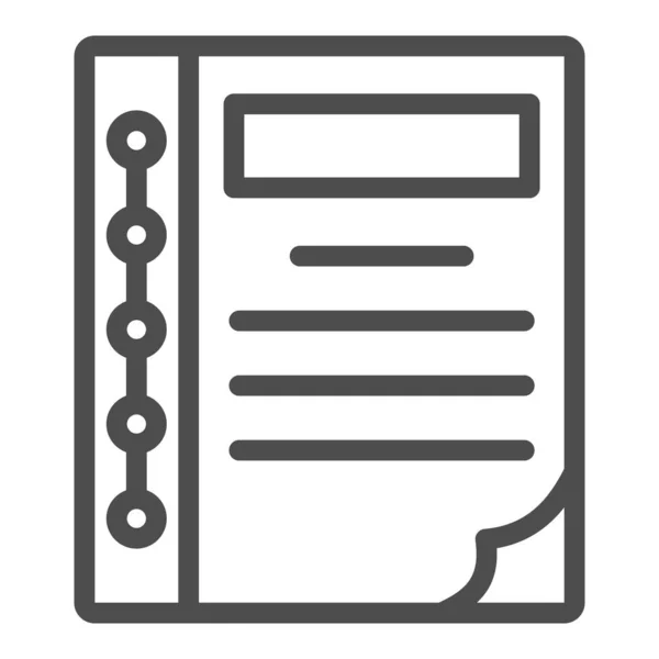 Icône de ligne de carnet de comptable, concept de comptabilité noir, panneau de livre de comptabilité sur fond blanc, icône de rapport de comptabilité dans le style de contour pour concept mobile, conception Web. Graphiques vectoriels. — Image vectorielle