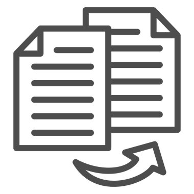 Çift giriş muhasebe çizgisi simgesi, Siyah muhasebe kavramı, beyaz zemin üzerine benzer iki muhasebe raporu imzası, muhasebe belgelerini ana hatlarıyla kopyalama simgesi. Vektör grafikleri.