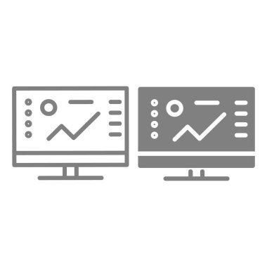 Yazılım hattı ve sembol. Bilgisayar vektör illüstrasyonu beyazda izole edildi. Grafik tasarımı, web ve uygulama için tasarlandı. Eps 10.