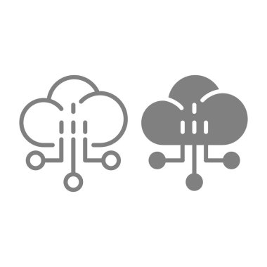 Ağ çizgisi ve sembol. Bulut vektör çizimi beyaza izole edildi. İnternet tasarımı, web ve uygulama için tasarlanmış. Eps 10.