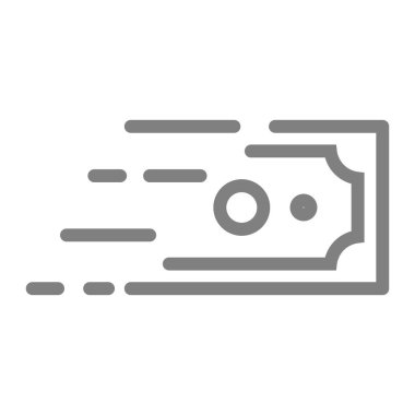 Para akışı simgesi. Para birimi vektör çizimi beyaza izole edildi. Nakit tasarımı, web ve uygulama için tasarlanmış. Eps 10.