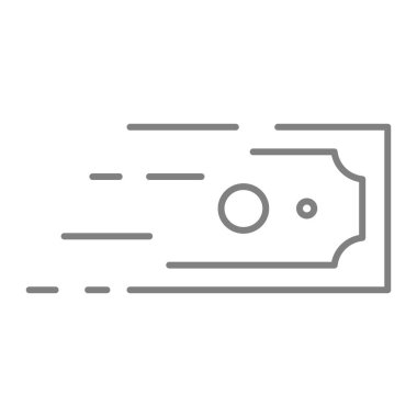 Para akışı ince çizgi simgesi. Para birimi vektör çizimi beyaza izole edildi. Nakit tasarımı, web ve uygulama için tasarlanmış. Eps 10.